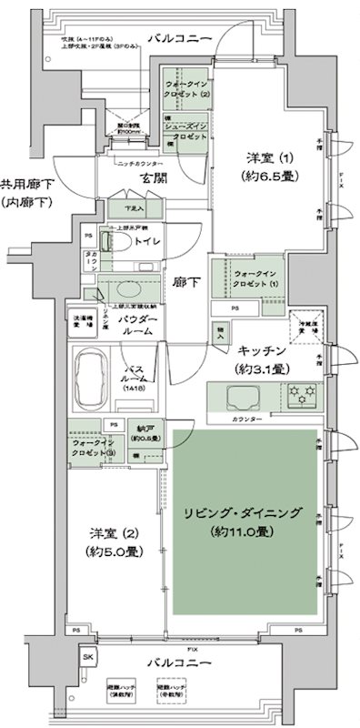 シティハウス恵比寿伊達坂 間取り