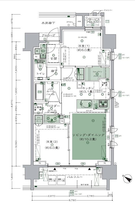 シティハウス南麻布一丁目 間取り
