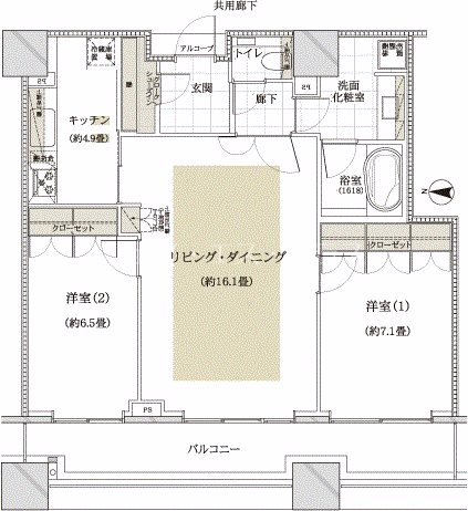 コンシェリア西新宿TOWER’S　WEST 間取り