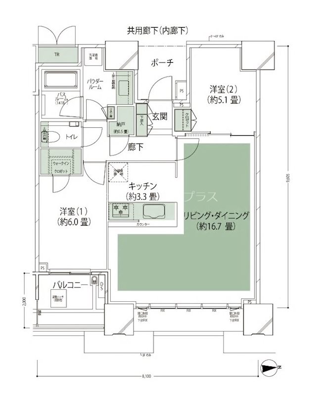 ドゥ・トゥール　EAST 間取り